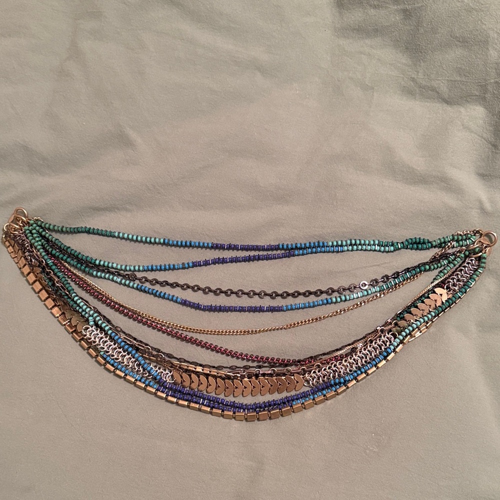 Multicolor Layered Chain Necklace